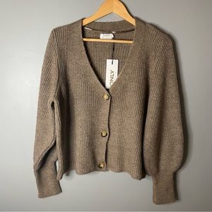 NWT Only Brown Knit Cropped Cardigan XL